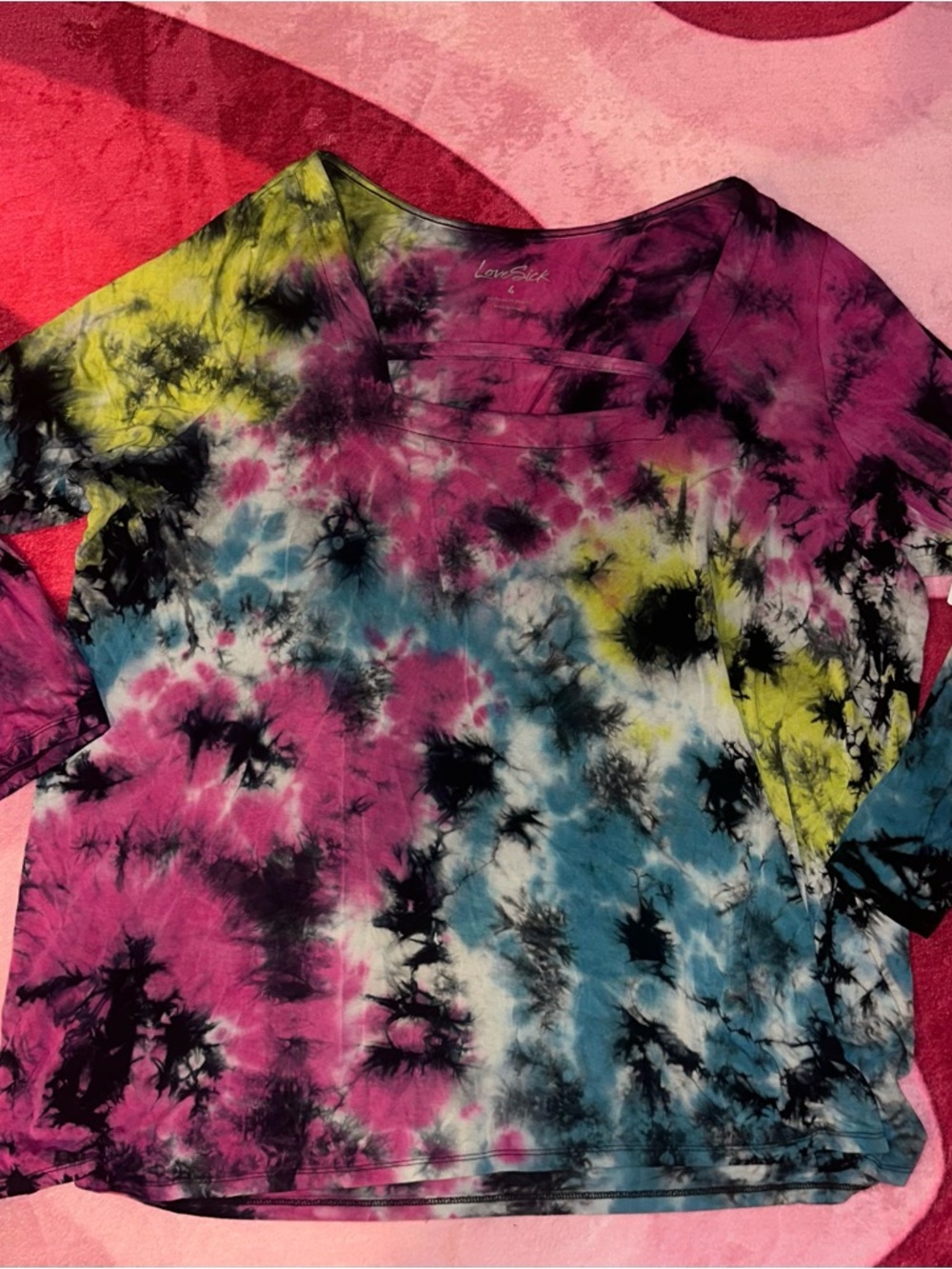 Torrid • Lovesick multi-color Tie-Dye strappy long sleeve top - Picture 2 of 5